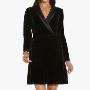 Adrianna Papell Women's Velvet Tuxedo Dress Black US14
